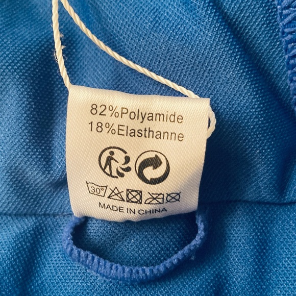 NWT SHEKINI Bandeau Bikini Top Blue Size M Removable Strap Beach Travel Vacation - Picture 7 of 7